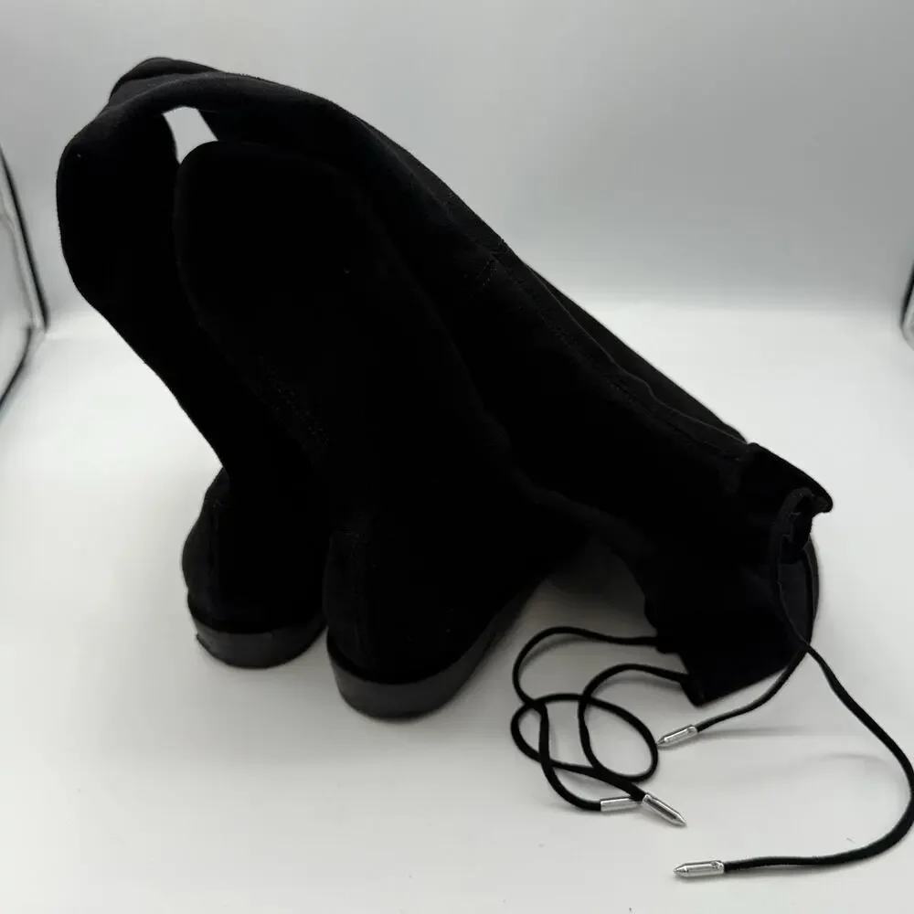 Marc Fisher Renn Over the Knee Boots SIZE 5.5 Womens Microsuede Tie Zip Black